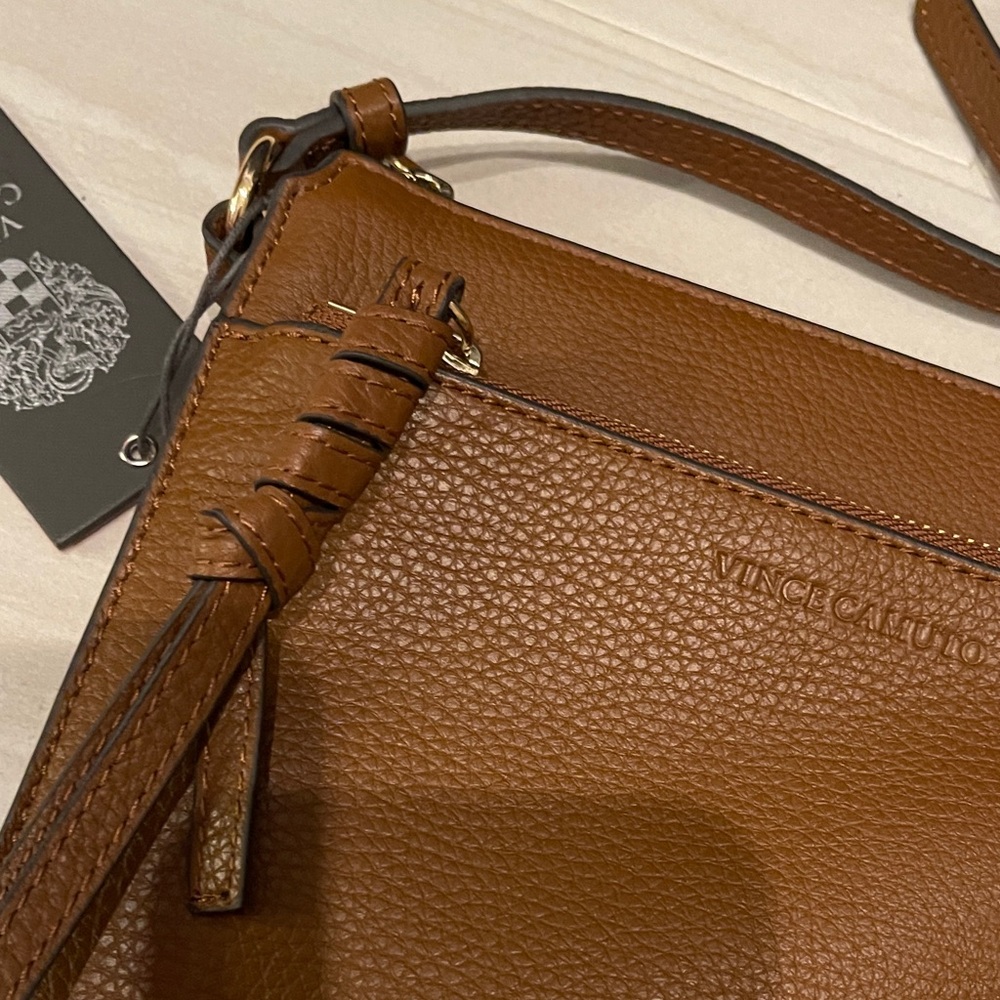 Vince Camuto Tan Leather Crossbody Bag - Picture 2 of 4